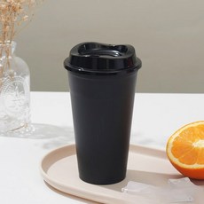 16OZ 색상 재사용 가능한 플라스틱 밀짚 컵 대용량 누출 방지 여행 텀블러 커피 스무디 홈 생일 파티 테이크 아웃, Black, 1개, Black