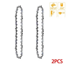 8 톱 강철 전기 톱 체인 3/8 LP 피치 .050 게이지 33 드라이브 링크 전기 체인 톱 가이드 교체 정원 도구, 01 2PCS
