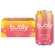 Bubly 버블리 스파클링 워터 벨리니 블리스 미국직배송 355ml 8캔, 8개입 1세트