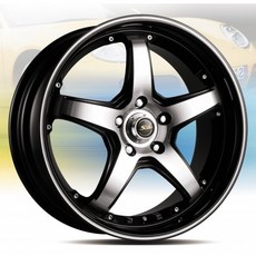 FK鋁圈 18吋 5/120 S810 亮黑底車面邊包白鐵 鋁圈