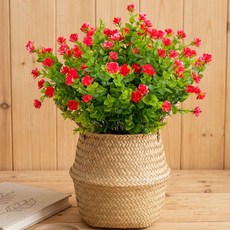 osshop 생화같은 인테리어 조화 꽃 유칼립투스 인조꽃, 레드, 5개, 유칼립투스 꽃