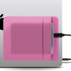 Afterplug 노트북용 2포켓 접착 하드 드라이브 홀더 외장 휴대용 SSD HDD 슬림 마우스 및 케이블용 스틱 온 포켓 파우치 (스몰 - SSD에 적합), 라지, 핑크