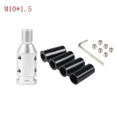 비 스레드 시프터 M10x1.5/M12x1.25 SK-1054 용 범용 자동차 자동 알루미늄 기어 시프트 노브 어댑터, 12) CN-M10x1.5 Silver