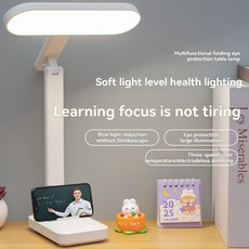 연구용 충전식 접이식 눈 보호 책상 램프 특수 기숙사 독서 USB 및 플러그인 이중 용도 디밍 홈 데스크, 01 Folding Desk Lamp, 01 하얀색