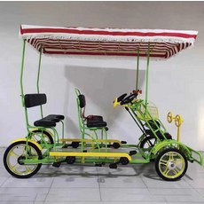 한강 나들이 유원지 자전거 인력거 커플 가족 텐덤 여행 관광지, 4륜 하이 그린