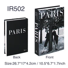 장식을위한 가짜 책 간단한 가짜 책 장식 커피 테이블 추가 거실 장식 파리 뉴욕 런던, 02 Open, 06 IR502