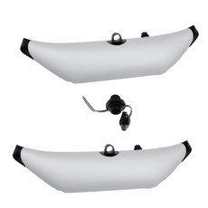 shangren 카약 카누 낚시 입석 초보자를 위한 팩 2 아우트리거 안정기 및 공기 밸브 어댑터, 설명, 화이트, 블랙, 1개