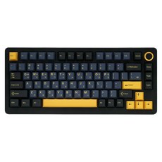 큐센 풀윤활 하이무 가스켓 유무선 텐키리스 기계식 키보드, 블랙, QSENN Q75 PBT, 저소음 바다소금축