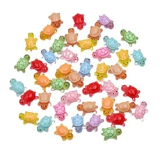 50Pcs 어둠 속에서 빛나는 귀여운 미니어처 거북이 장식품 마이크로 풍경 14세 이상 장난감 DIY 액세서리, 01 Mix 50PCS