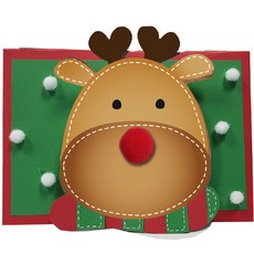 [매직북스] 귀염둥이 루돌프카드 (외장봉투 포함) (10개묶음), 1세트