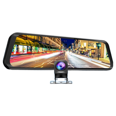 領先者 ES-29 AIR+ 前後雙錄 1080P GPS測速提醒 全螢幕觸控 後視鏡行車記錄器, 測速版+64G,6米後拉線