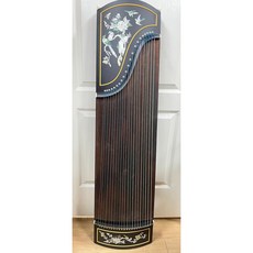 125CM 古箏 21弦 鑲貝黑檀實木 純銅木面板 攜式古箏 旅行古箏 兒童古箏 小古箏 迷你古箏 贈多樣配件, 1個, 125CM鑲貝古箏（含A型琴木架1對）