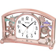 RHYTHM CLOCK 日本麗聲玫瑰金色城堡小丑遊樂園兩用座鐘鬧鐘 型號：4SE535WD13【神梭鐘錶】