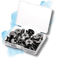 가구용 캠 잠금 장치 편심 휠 50개 15x9mm 블랙 가구 캠 잠금 패스너 IKEA 하드웨어 부품과 호환 멀티 사이즈 수리 예비 부품 너트 및 볼트 모음 세트
