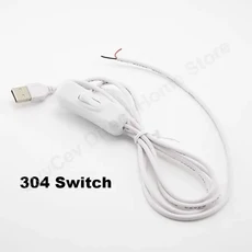 DIY USB 2.0 A 타입 익스텐션 케이블 온오프 스위치 와이어 잭 2 핀 DC 전원 공급 장치 충전 조광기 코드