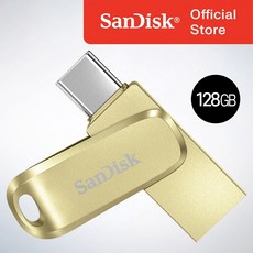 샌디스크코리아 공식인증정품 USB 메모리 Ultra Dual Drive Luxe 울트라 듀얼 드라이브 럭스 Type-C OTG USB 3.2 SDDDC4 128GB 골드, SDDDC4 골드