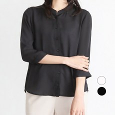 fromco 女款七分袖亨利領雪紡襯衫 FRC154