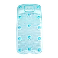 防滑膠質洗衣板，吸盤防滑設計，家用便攜式塑料搓衣板，輕鬆洗衣好幫手, 透明藍-大吸盤（50*25cm）, 1個