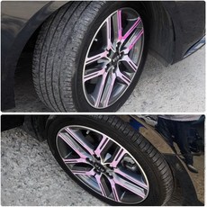 [모터스파이] 기아 호환 올뉴K3 휠마스크 보호 데칼 패널 홀로그램 카본 튜닝 스티커, 홀로그램핑크