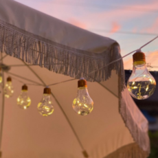 露營用USB LED裝飾燈泡串+電池組, 多型,金色 L,6m