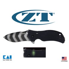 Zero Tolerance美國ZT折刀CPM S30V粉末鋼虎斑面G10握柄內鑲氚管【ZT0350TSTR】, 1個