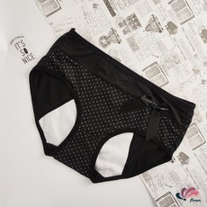 Jieya 牛奶絲透氣防漏生理褲, 黑,均碼F(45-65公斤適合)