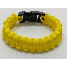 傘繩手鍊七芯傘繩編織手鍊手環戶外編織繩七芯手繩應急求生手鍊, 黃色, 1個