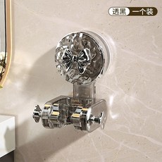 貝貝 吸盤花灑支架 免打孔 角度可調, 透黑- 吸盤吸附/角度可調