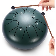 스틸 텅 드럼 6인치 8노트 핸드 팬 야외 정원용 레인 비 차임 차크라 명상 요가용 악기 망치 말라카이트, Green