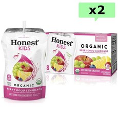 아니스트키즈 어니스트키즈 베리 굿 레모네이드 레몬에이드 200ml 8개입 2개 (미국배송) Honest kids organic Berry Good Lemonade