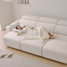 다온 무빙 4인용 모션 리클라이너 소파 타이보 패브릭 슬라이딩 쇼파, 타이보 아이보리