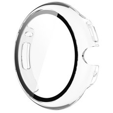 Google Pixel Watch 1 / 2 通用保護殼 - PC鋼化玻璃一體錶殼 硬殼, 透明白