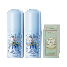 일본 데오나츄레 남자 소프트 스톤 W 남성용 겨드랑이용 직접 바르는 데오드란트 스틱 2개세트, 1개, 20g