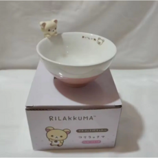 (san-X)코리락쿠마 차이로이코구마 마스코트 밥그릇 그릇 캐릭터그릇, 1개, 코리락쿠마(화이트)