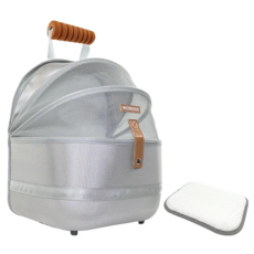 PETSEEK 寵物背包 外出便攜太空艙書包, 灰色綢面款【猫10斤/狗8斤】