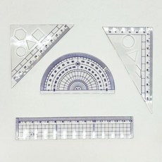 금성 2000 삼각자 각도기 직자 4종세트, 1개, 상세페이지 참조