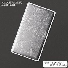 네일 템플릿 꽃 잎 스탬핑 플레이트 이미지 전송 기하학적 스테인레스 스틸 스텐실 아트 몰드 도구, 옵션35) TL-SPV014, 1개