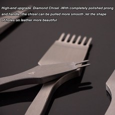 Mr.토마토 가죽 치즐 구멍 스티칭 다이아몬드 찌르는 철 공예 연마 3/4mm 1-2-4-6, 07 3mm - 2 teeth-1pcs