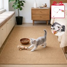 Firina 고양이 스크래쳐 매트 카페트형 초대형 내구성 우수 가구 긁힘 방지 캣용 발톱케어, 1개, 브라운