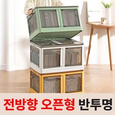 5면오픈 글랜클 3세대 접이식 폴딩 리빙 수납 박스 다용도, 1개, 후르츠그린