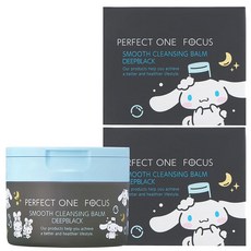 퍼펙트 원 포커스 PERFECT ONE FOCUS 스무스 클렌징 밤 75g (스무스 클렌징 밤 딥 블랙 계피 롤 한정 디자인 (2 개 세트)), 1개, 1g