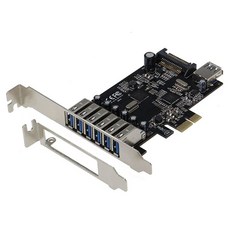 124589 Sedna - PCIE 7 포트 USB 3.1 Gen I (5Gbps) 어댑터 카드 (외장 6개와 내부 1개) 로우 프로파일 브래킷 포함, 124589 Sedna - PCIE 7 포트 USB 3