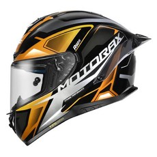 Motorax R50s 全罩式安全帽 競技款 大鴨尾設計, L, 金