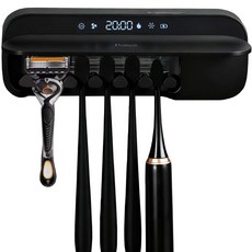 F8가족용 스마트 칫솔 살균기 억 단위 음이온 360살균 4시간 스마트 순환 살균 UV 테스트 용지 증정 구강세정기 노즐 살균 가능, 검정색, F8