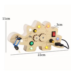 몬테소리 비지 보드 감각 장난감 나무 LED 조명 스위치 제어 여행 활동게임 2-4 세, L, 1개
