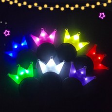 LED 왕관 머리띠/생일 파티 콘서트 응원 홈파티 행사, LED 왕관 머리띠 빨간색