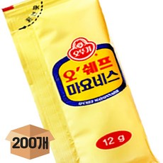 분이네 오쉐프 일회용 마요네즈 BOX (12gX200개) 일회용소스 업소용 오뚜기, 12g, 200개