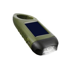 HLOMOM太陽能手搖發電手電筒 磨砂黑 Type-C充電 應急照明, 綠色-多功能五合款, 1個