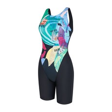 아레나 수영복 여성 일반 U-BACK 4부 반신 실내 페이머스 BLK 브라캡별도