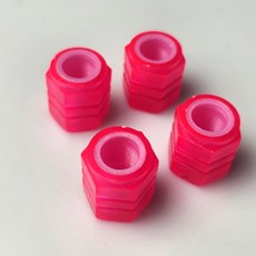 자동차 타이어 야광 밸브캡 핑크 4P 타이어 에어캡 벨브캡, 상세페이지 참조, 1개